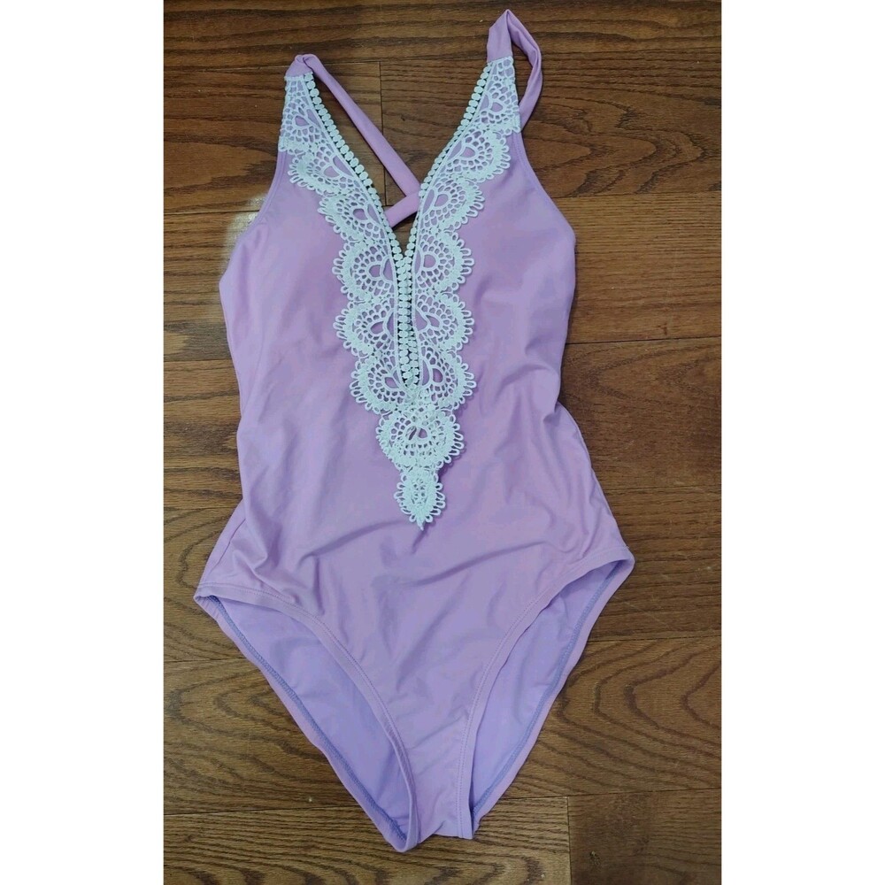 Becca by Rebecca Virtue Plunge One Piece Swimsuit Size Medium
